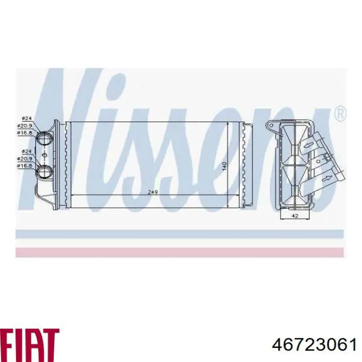 Радиатор печки (отопителя) Fiat/Alfa/Lancia 46723061 цена, от 27.26 USD