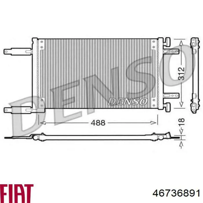 Радиатор кондиционера 46736891 Fiat/Alfa/Lancia