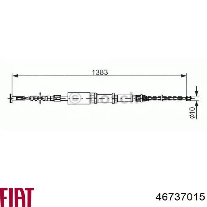 Трос стояночного тормоза задний правый Fiat/Alfa/Lancia 46468155 цена, от 9.44 USD