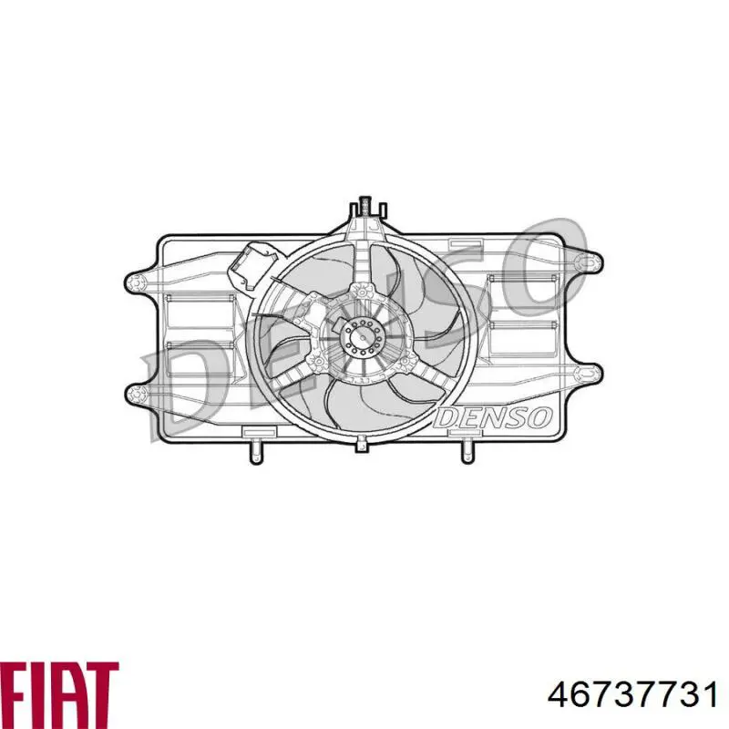 Диффузор вентилятора в сборе с мотором и крыльчаткой 46737731 Fiat/Alfa/Lancia