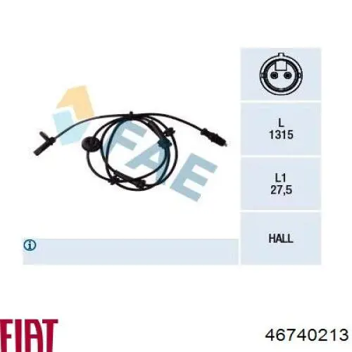 Датчик АБС (ABS) передний, правый Fiat/Alfa/Lancia 46740213 цена, от 18.47 USD