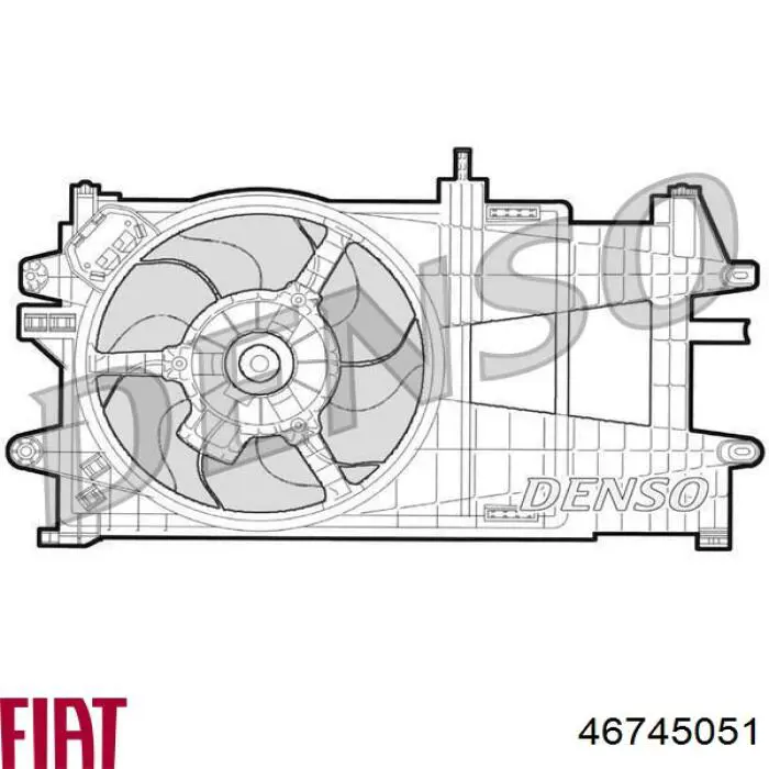 Диффузор вентилятора в сборе с мотором и крыльчаткой 46745051 Fiat/Alfa/Lancia