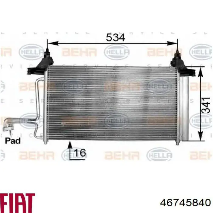 46745840 Fiat/Alfa/Lancia радиатор кондиционера