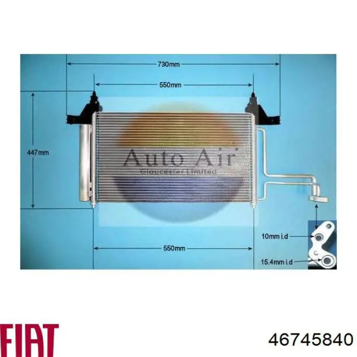Radiador de aparelho de ar condicionado Fiat/Alfa/Lancia 46745840 preço, a partir de 38,39 USD