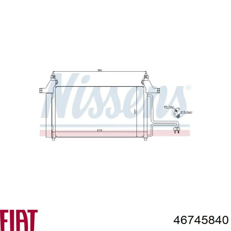 Радиатор охлаждения кондиционера Fiat/Alfa/Lancia 46745840