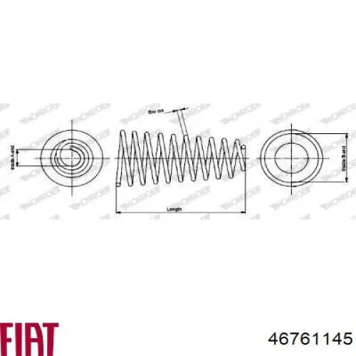 Купить 46761145 Fiat/Alfa/Lancia Винтовая пружина подвеска