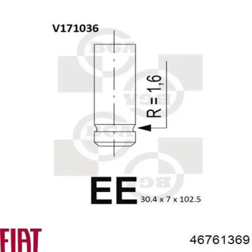 FR 6153 Freccia válvula de admissão