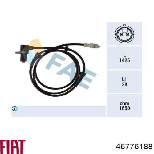 Купить 46776188 Fiat/Alfa/Lancia Датчик АБС (ABS) передний