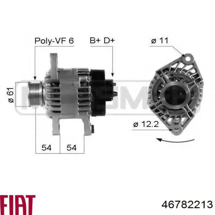 Генератор 46782213 Fiat/Alfa/Lancia