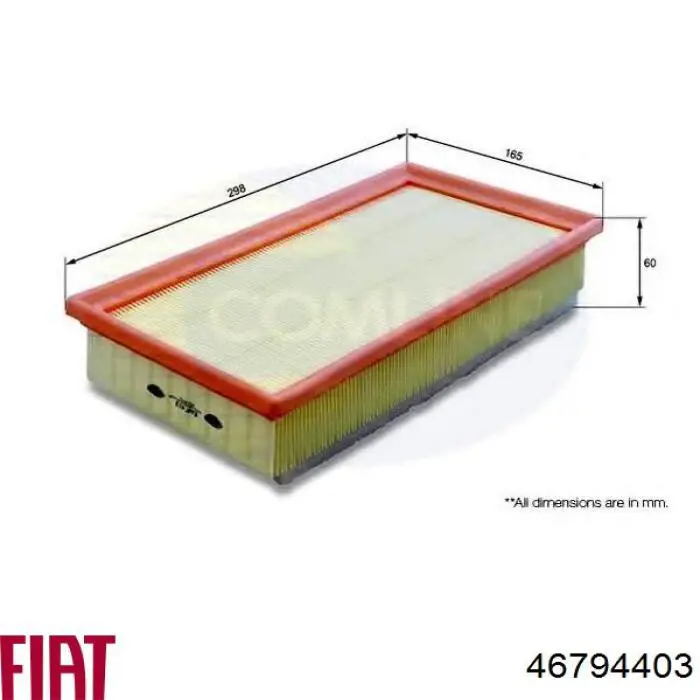 Элемент воздушного фильтра Fiat/Alfa/Lancia 46794403 цена, от 7.64 USD