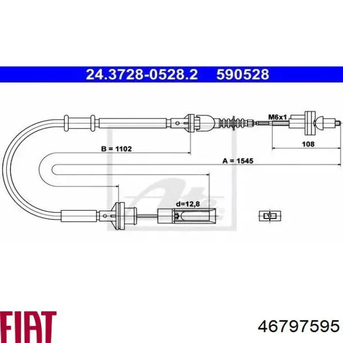 Купить 46797595 Fiat/Alfa/Lancia Трос сцепления