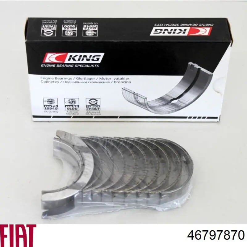 Вкладыши коленвала коренные, стандарт (STD) Fiat/Alfa/Lancia 46797870 цена, от 37.15 USD