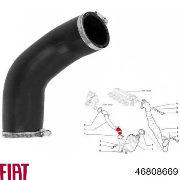 Шланг интеркуллера Fiat/Alfa/Lancia 46808669