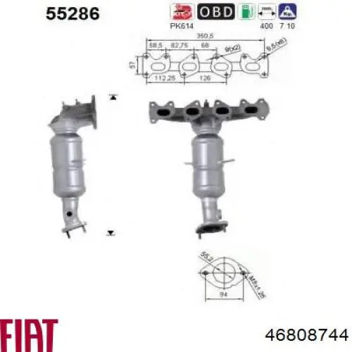 46808744 Fiat/Alfa/Lancia Конвертор-катализатор