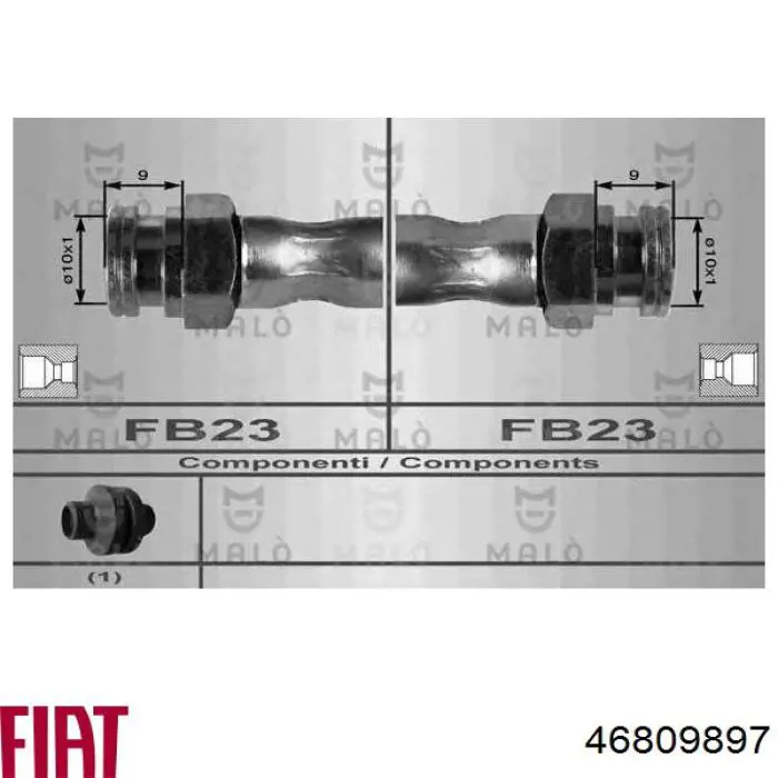 Купить 46809897 Fiat/Alfa/Lancia Задний тормозной шланг