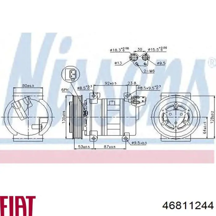 Компрессор кондиционера 46811244 Fiat/Alfa/Lancia