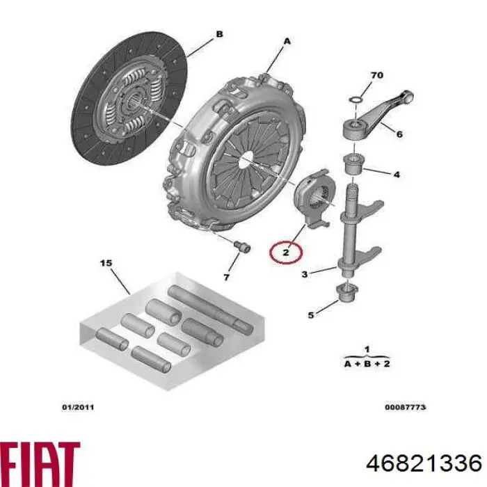 Cojinete de desembrague 46821336 Fiat/Alfa/Lancia