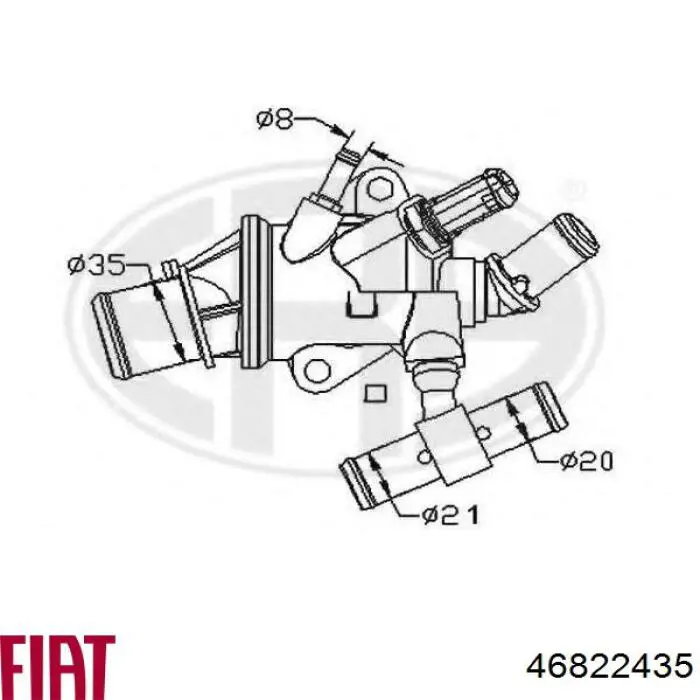 Кожух термостата Fiat/Alfa/Lancia 46822435 цена, от 107.99 USD