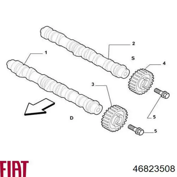 Распредвал двигателя впускной Fiat/Alfa/Lancia 46823508 цена, от 68.70 USD
