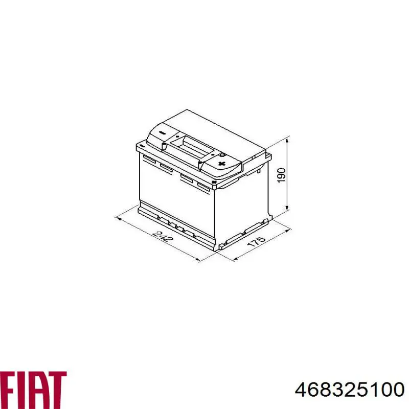 Аккумулятор 468325100 Fiat/Alfa/Lancia