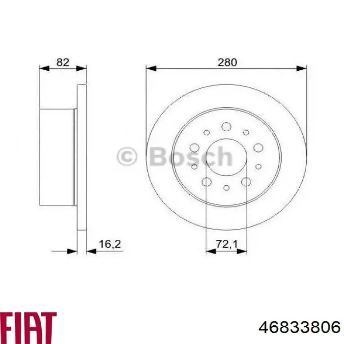 Тормозные диски 46833806 Fiat/Alfa/Lancia
