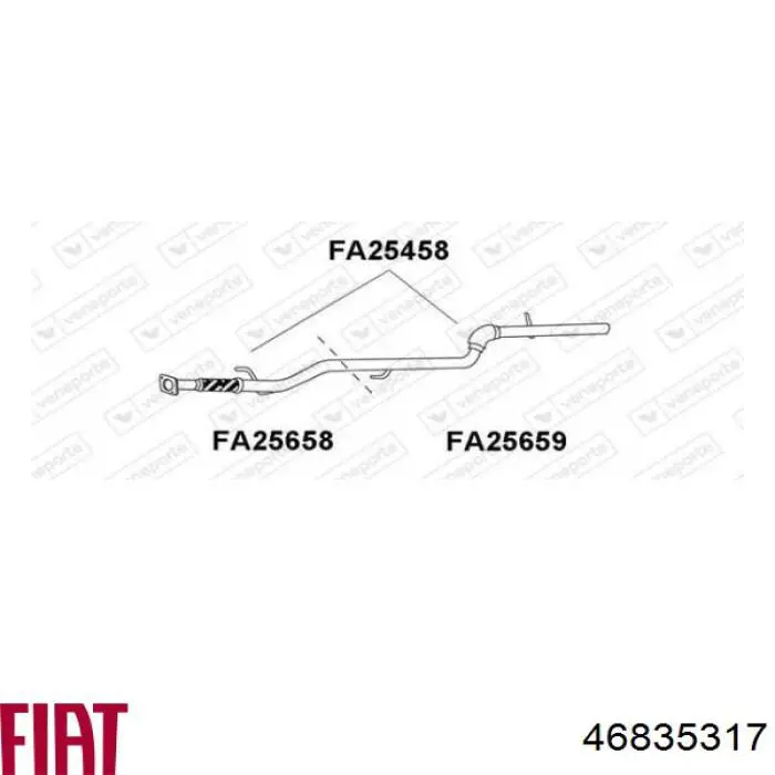 Выхлопная труба 46835317 Fiat/Alfa/Lancia