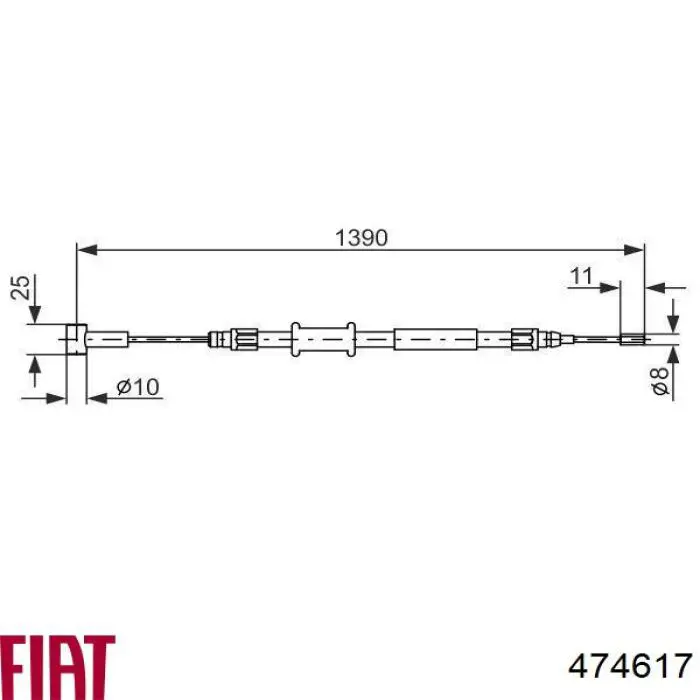 Задний трос ручника Fiat/Alfa/Lancia 474617 цена, от 9.23 USD