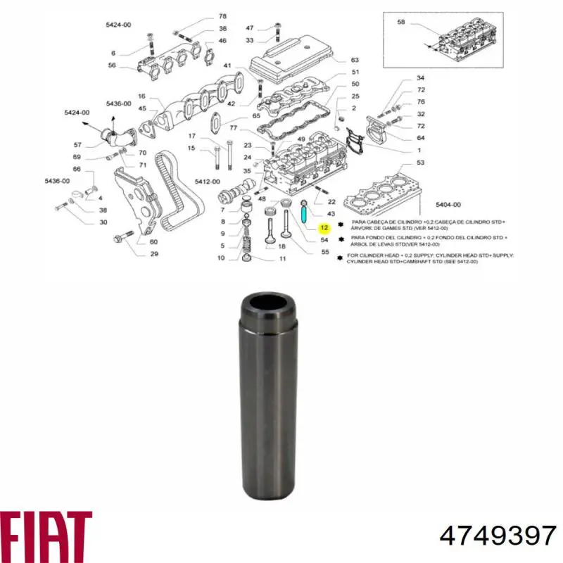 Направляющая клапана выпускного GP ORK4749397 цена, от 1.27 USD