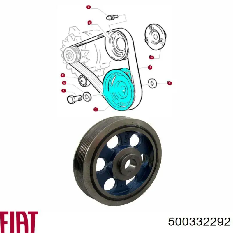 Шкив коленвала 500332292 Fiat/Alfa/Lancia
