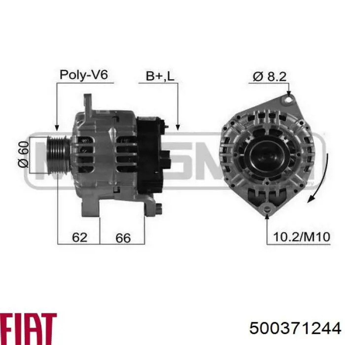 Генератор 500371244 Fiat/Alfa/Lancia