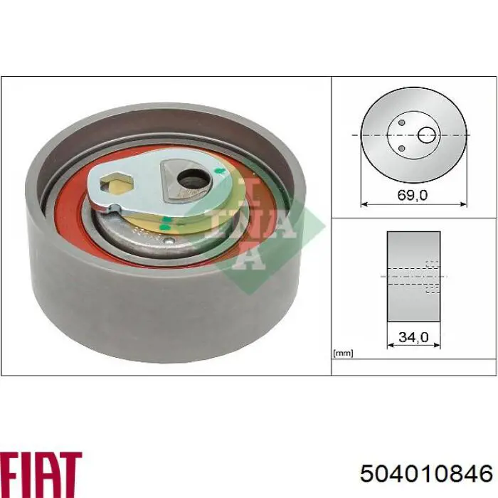 Натяжной ролик ремня ГРМ Fiat/Alfa/Lancia 504010846 цена, от 39.26 USD