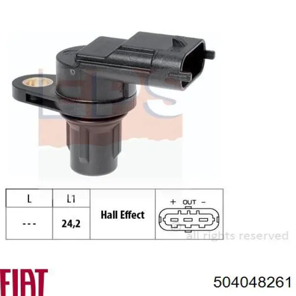 Sensor de posición del árbol de levas 504048261 Fiat/Alfa/Lancia