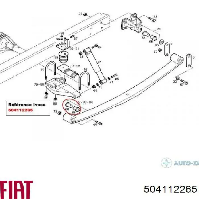 Сайлентблок задней рессоры передний Fiat/Alfa/Lancia 504112265 цена, от 14.43 USD