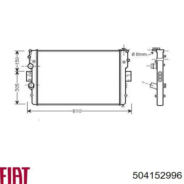 Радиатор 504152996 Fiat/Alfa/Lancia