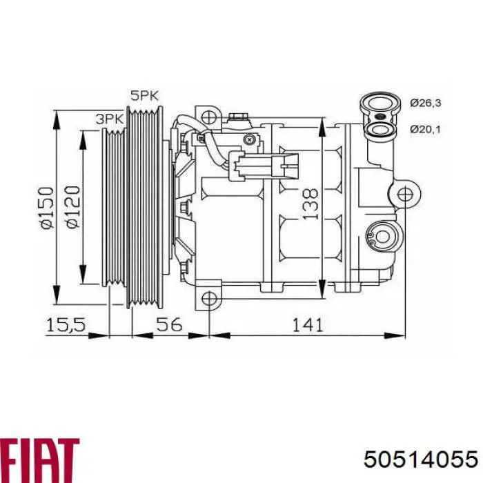 50514055 Fiat/Alfa/Lancia Компрессор хладагента