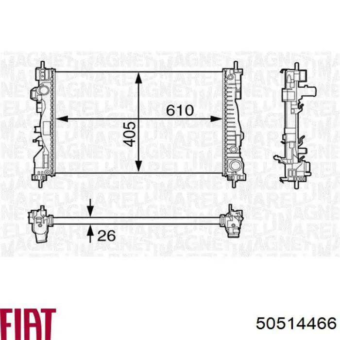 Радиатор 50514466 Fiat/Alfa/Lancia