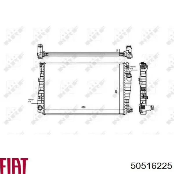 Радиатор 50516225 Fiat/Alfa/Lancia