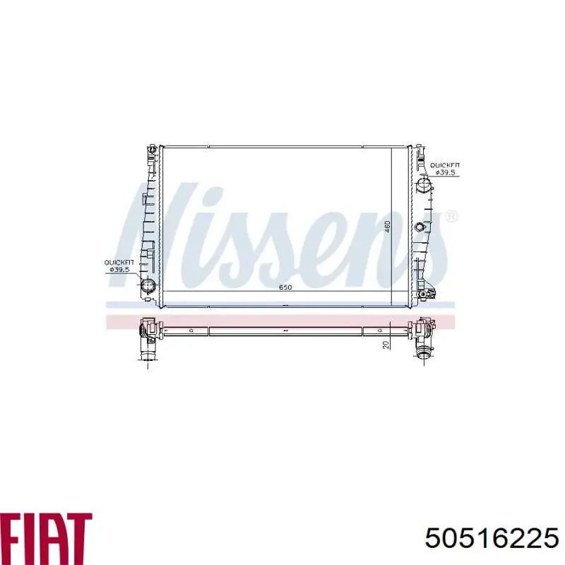 Радиатор охлаждения двигателя Fiat/Alfa/Lancia 50516225 цена, от 131.03 USD