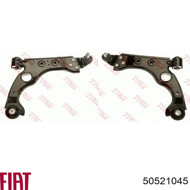 50521045 Fiat/Alfa/Lancia braço oscilante inferior direito de suspensão dianteira