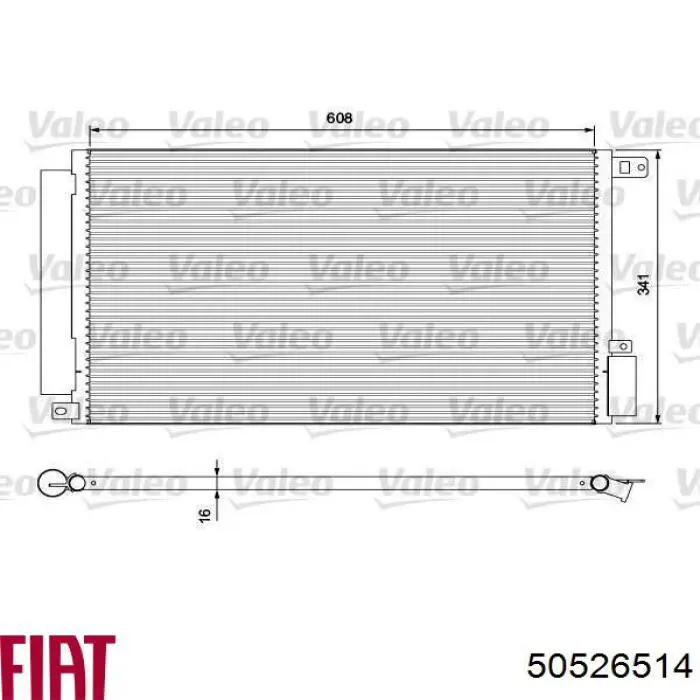 Конденсатор кондиционера Fiat/Alfa/Lancia 50526514 цена, от 68.41 USD