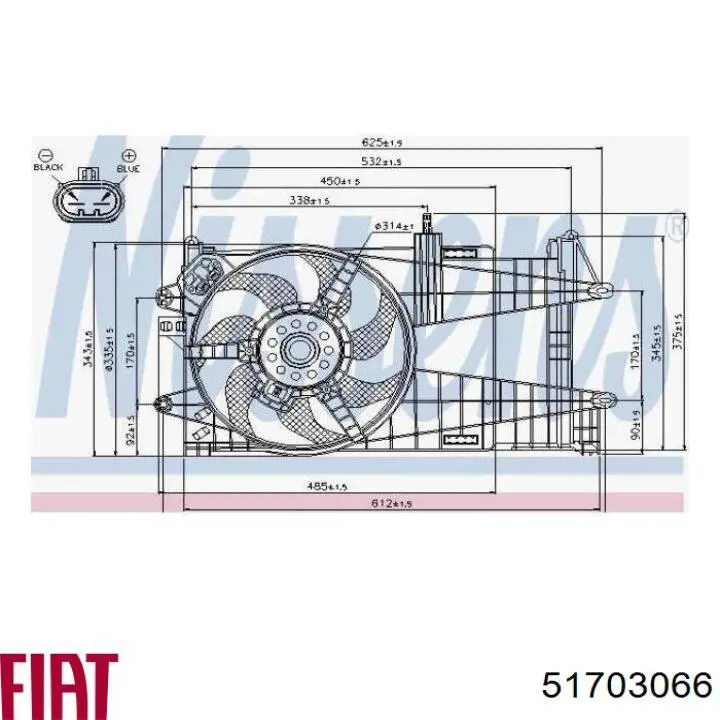 Диффузор радиатора охлаждения в сборе с мотором и крыльчаткой Fiat/Alfa/Lancia 51703066 цена, от 102.84 USD