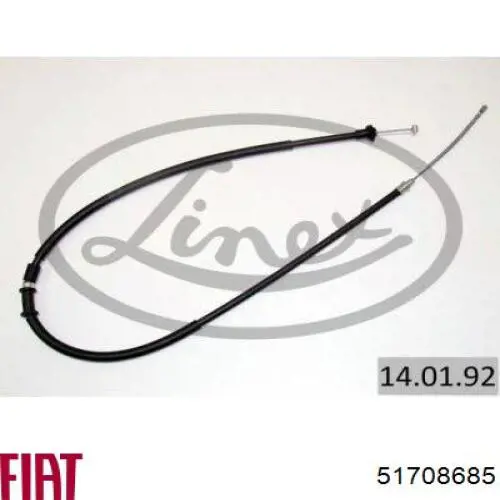 Трос стояночного тормоза задний правый Fiat/Alfa/Lancia 51708685 цена, от 14.11 USD