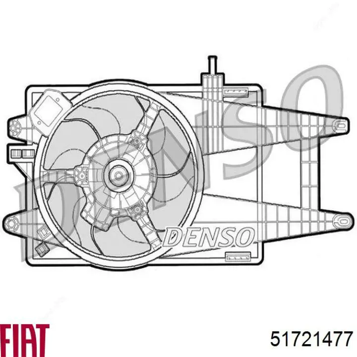 Диффузор вентилятора в сборе с мотором и крыльчаткой 51721477 Fiat/Alfa/Lancia