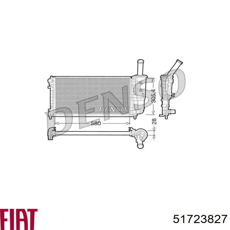Купить 51723827 Fiat/Alfa/Lancia Радиатор водяной