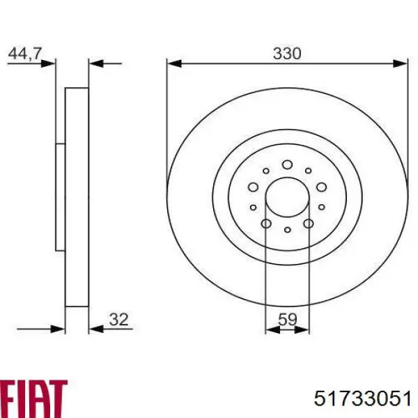 Передние тормозные диски 51733051 Fiat/Alfa/Lancia