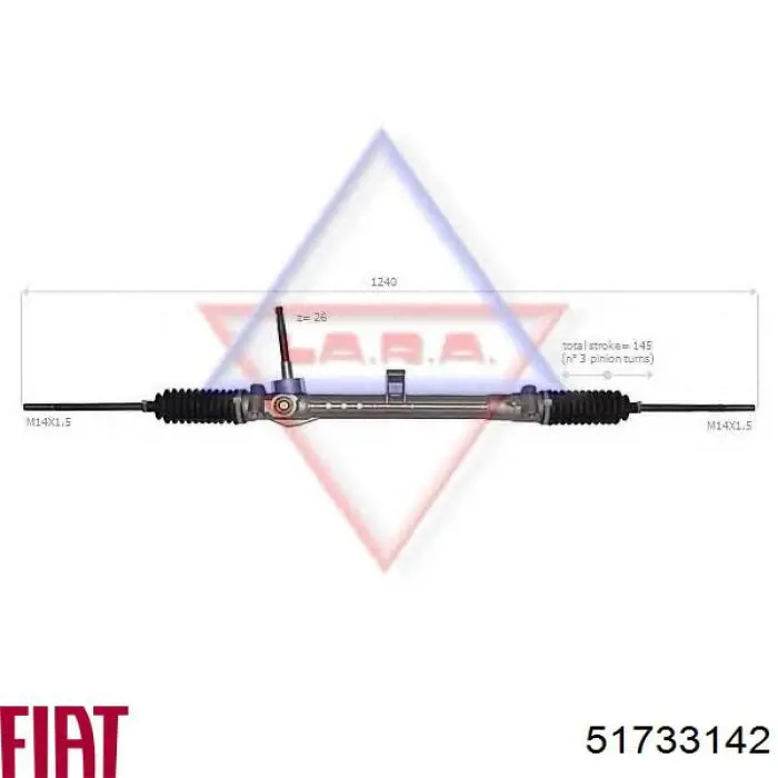 Реечный рулевой механизм Fiat/Alfa/Lancia 51733142 цена, от 4310.62 UAH