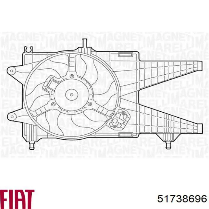 46524621 Fiat/Alfa/Lancia difusor do radiador de esfriamento, montado com motor e roda de aletas
