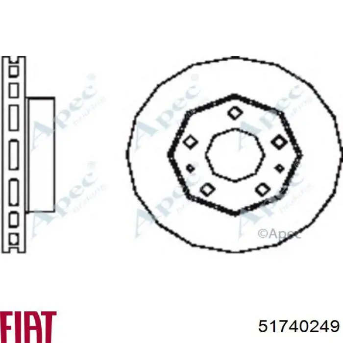 51740249 Fiat/Alfa/Lancia Диск тормозной передний