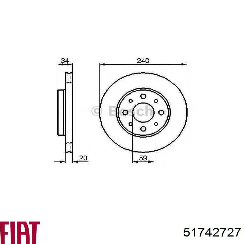Купить 51742727 Fiat/Alfa/Lancia Ротор тормозной