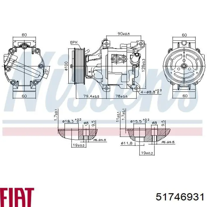 51746931 Fiat/Alfa/Lancia компрессор кондиционера